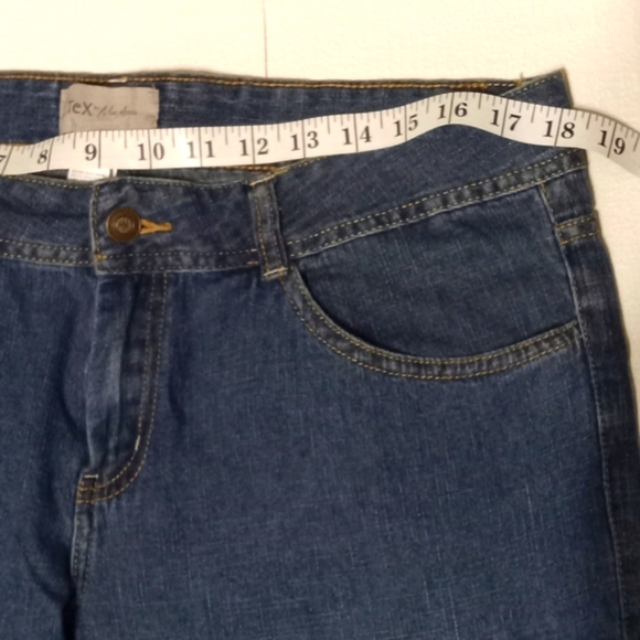 Tex Max Azria Western Jeans W 31 Wide Leg Mid Rise Dark Wash Blue Embroidered - Picture 8 of 13